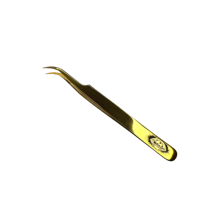 Strong Curved Lash Tweezer- Gold