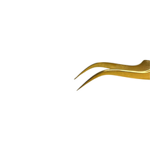 Load image into Gallery viewer, Strong Curved Lash Tweezer- Gold