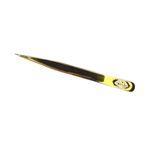 Straight Lash Tweezer- Gold