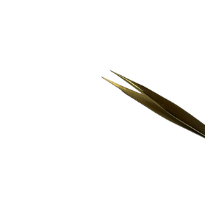 Straight Lash Tweezer- Gold